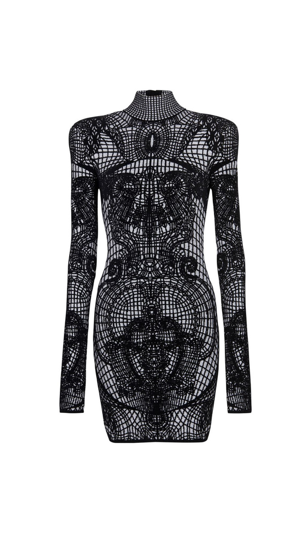 Figurbetontes Minikleid mit Grafikprint