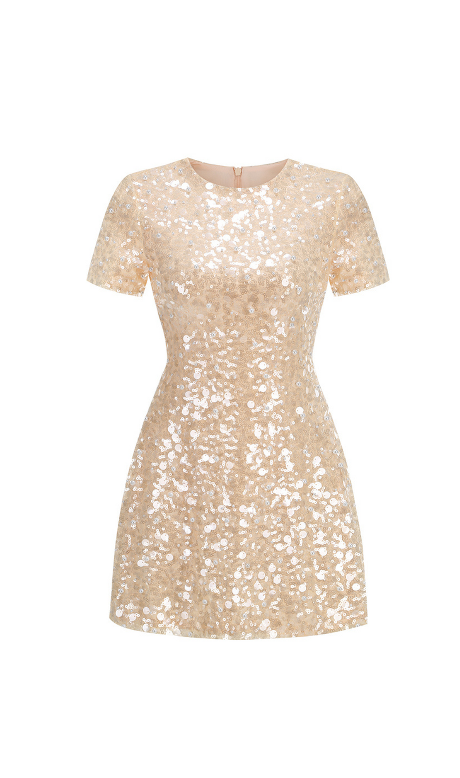 sequin embellished mini dress in gold