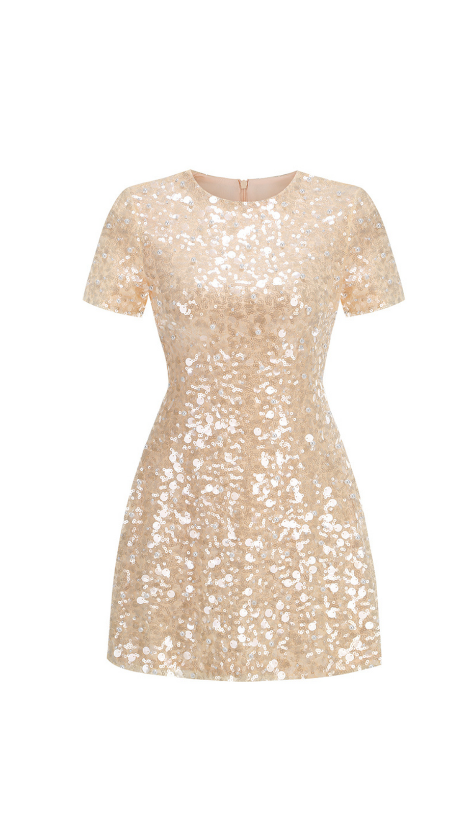SEQUIN EMBELLISHED MINI DRESS IN GOLD