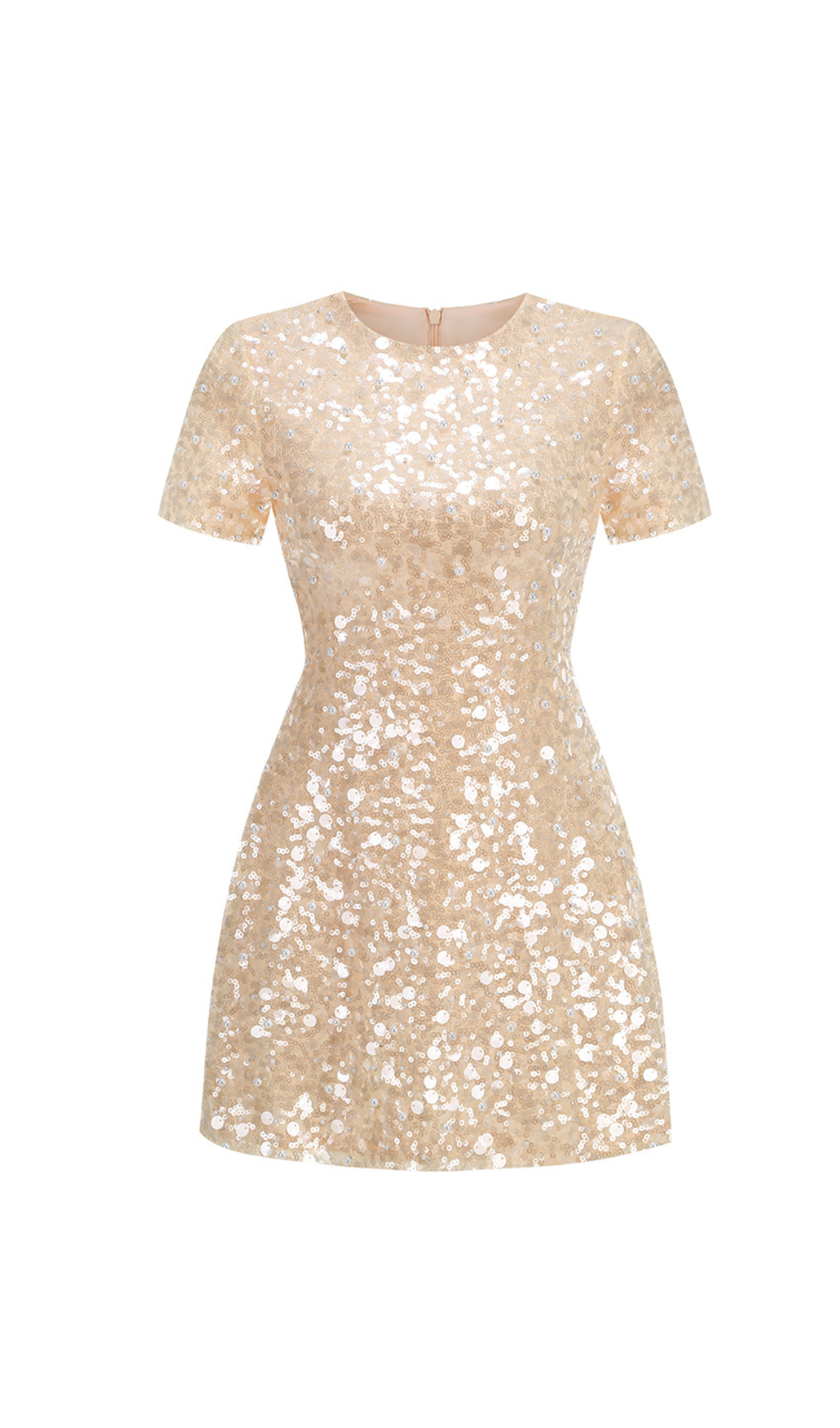 sequin embellished mini dress in gold