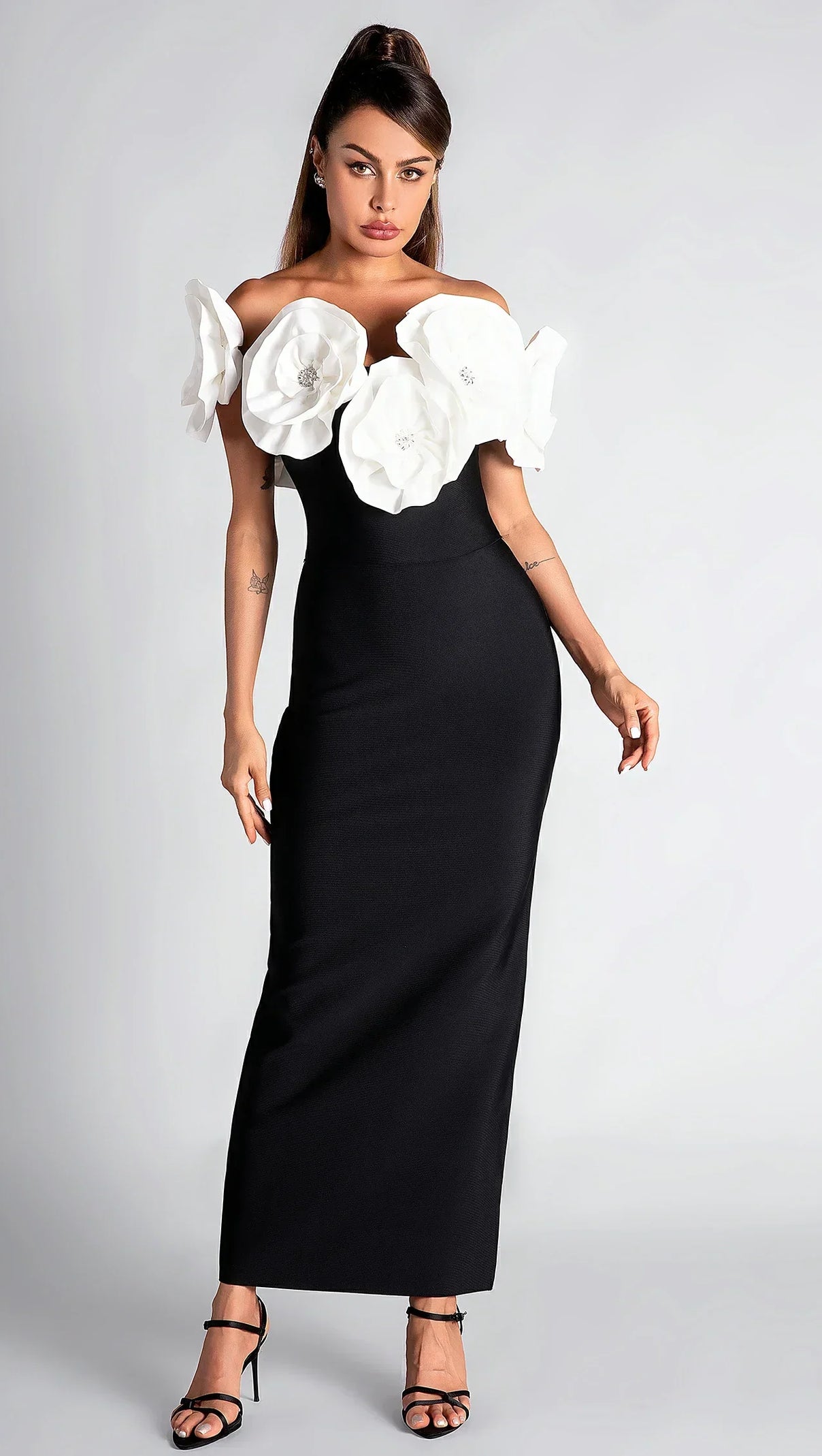 AIIZIE BARBIDI 3D FLOWER BANDAGE DRESS - product image