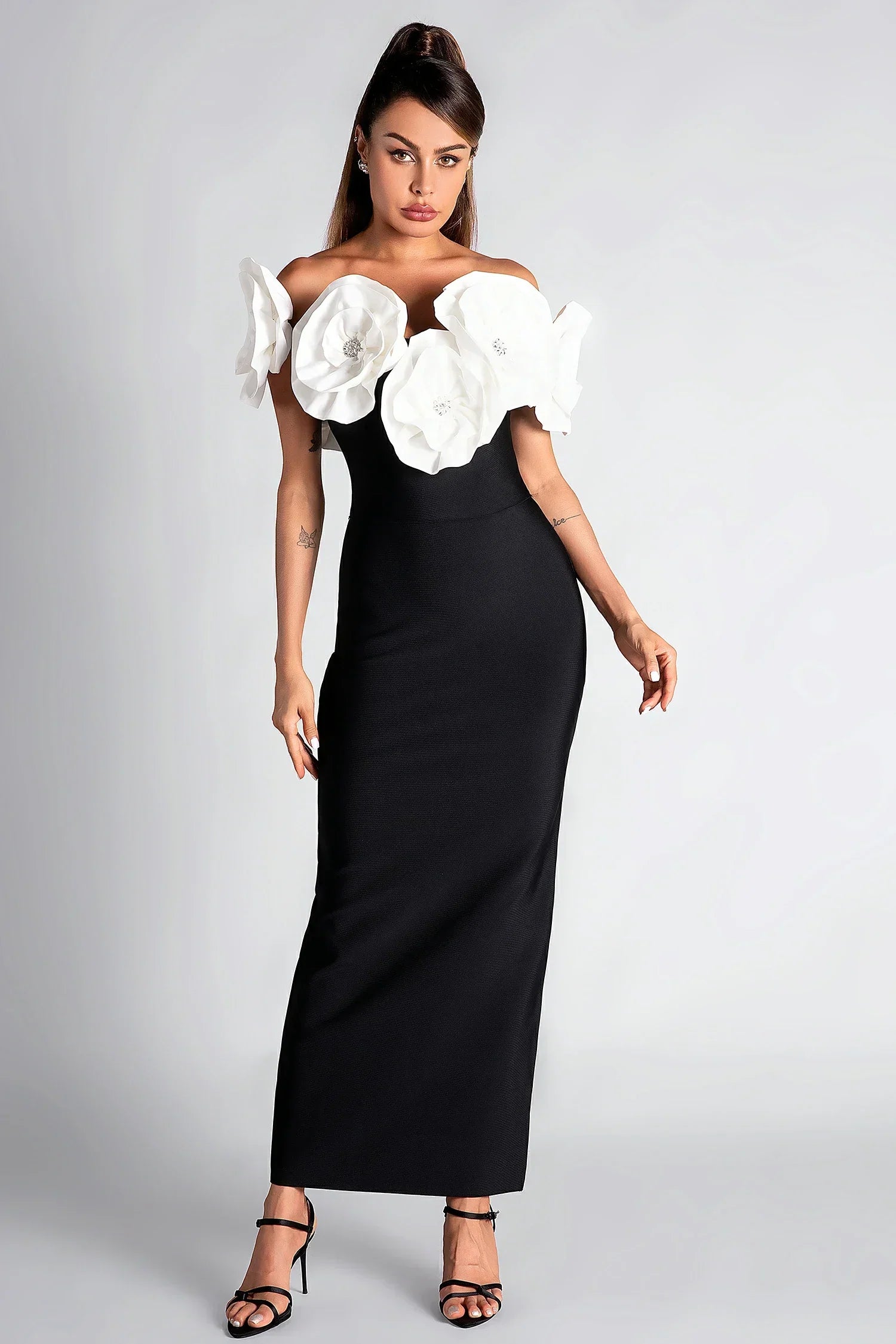 BARBIDI 3D FLOWER BANDAGE DRESS