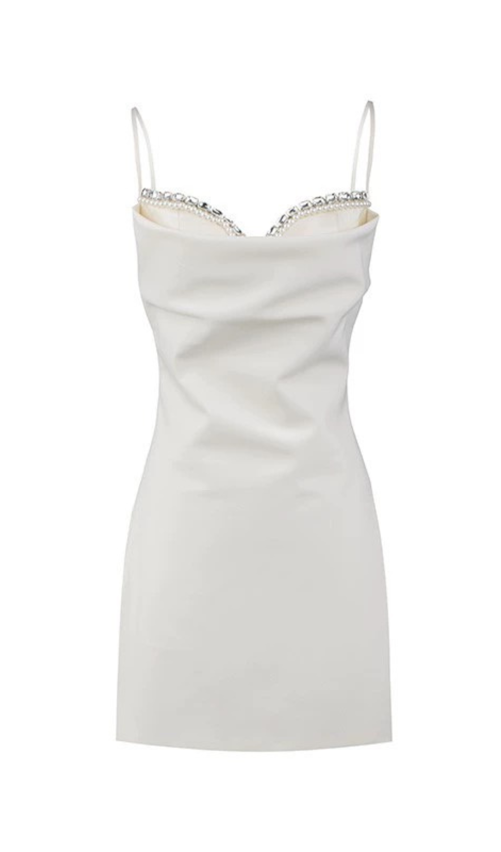 AIIZIE CRYSTAL CAMISOLE MINI DRESS IN WHITE - product image