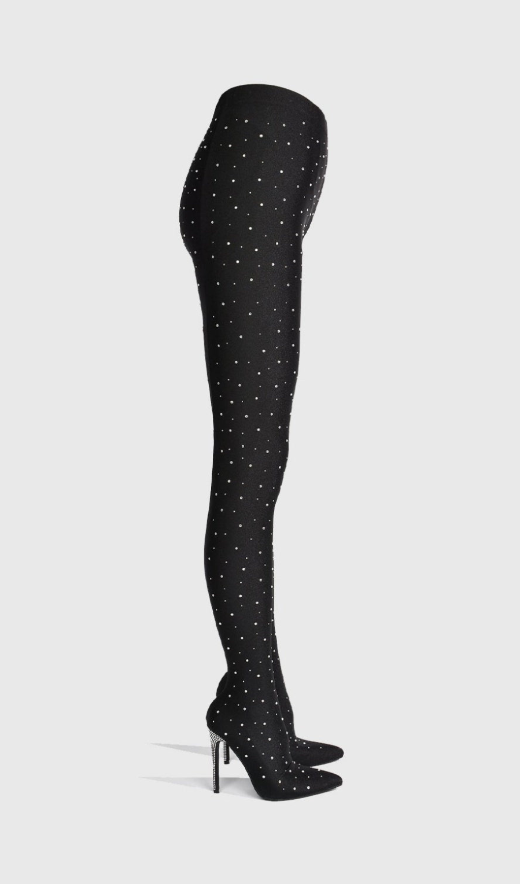 STIVALI LEGGINGS CON STRASS SAGIER - NERO