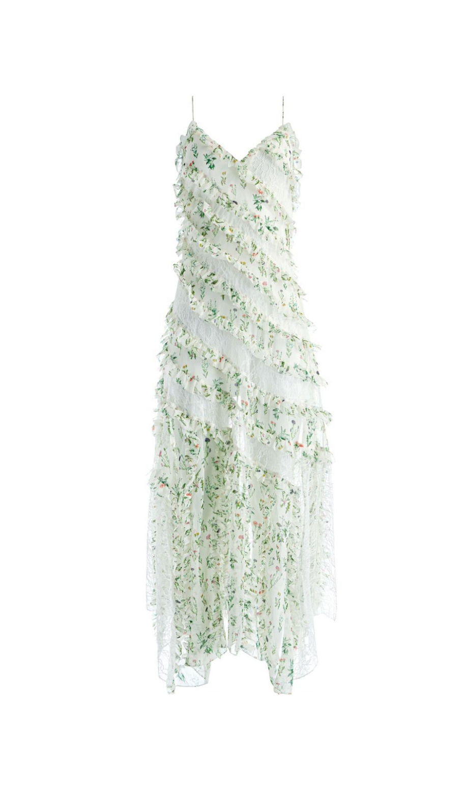 SONDRA MEHRFARBIGES MAXIKLEID MIT RÜSCHEN