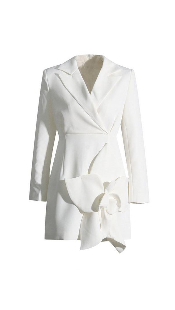 AIIZIE FORINA FLOWER BLAZER DRESS IN WHITE - product image