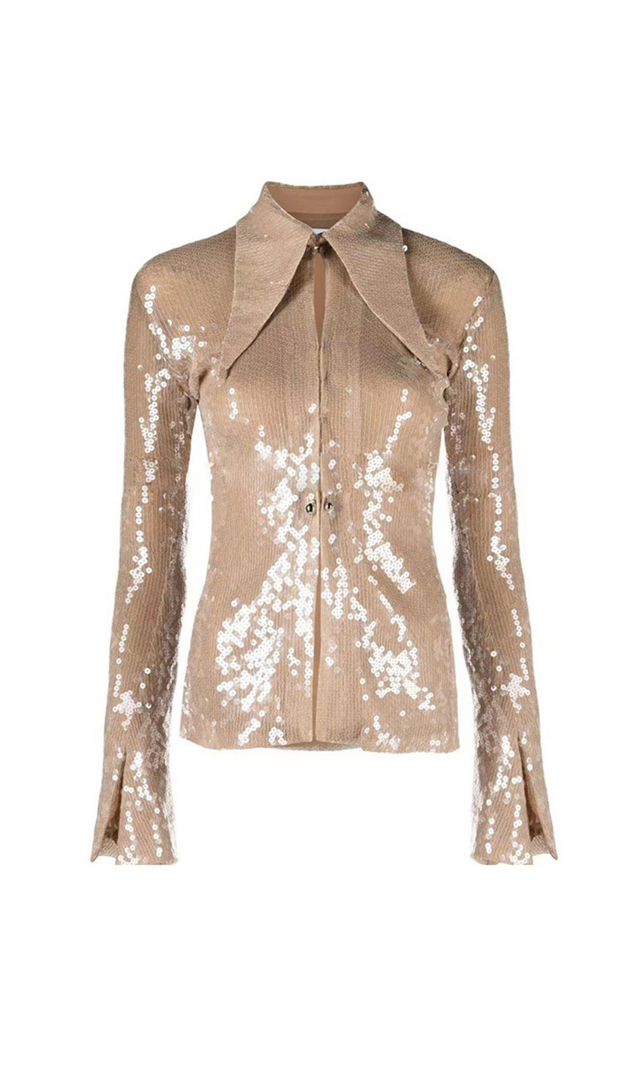 CAMICIA BEATRICE CON PAILLETTES BEIGE