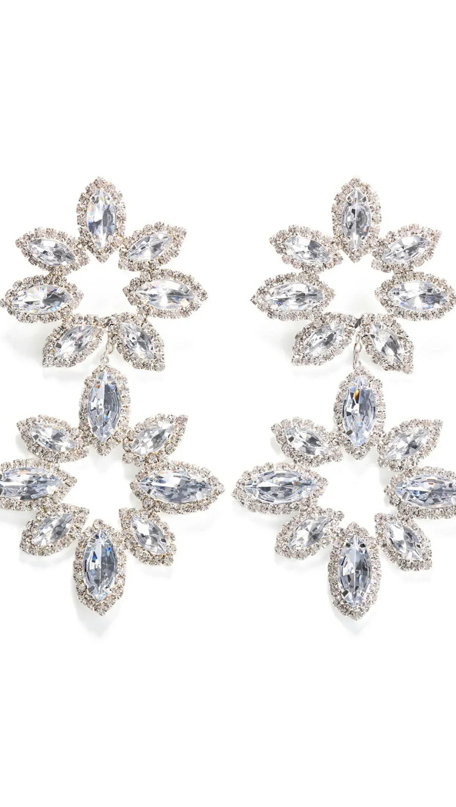 Brittanie Blumen-Strass-Ohrringe