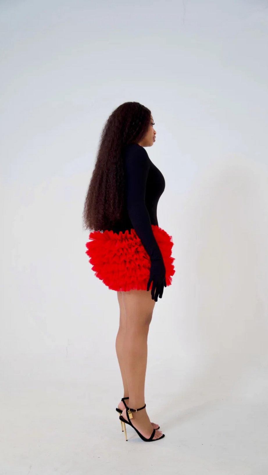 Langärmliges Minikleid aus Spitze in Colorblock-Optik