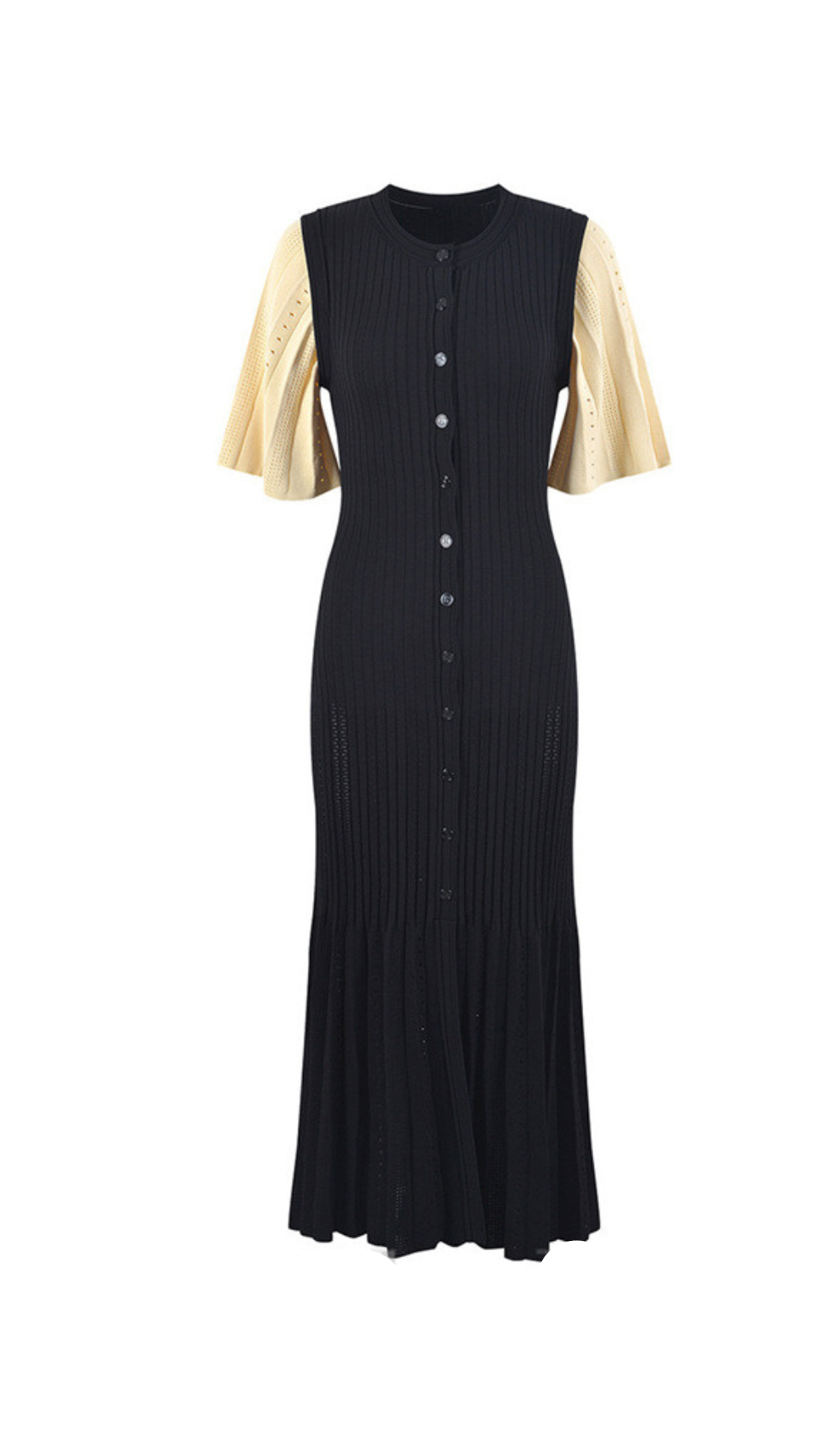 BEULAH KNIT MIDI DRESS IN BLACK