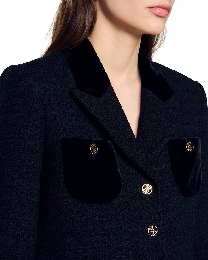 AIIZIE VIC CROPPED BLAZER IN BLACK - product image