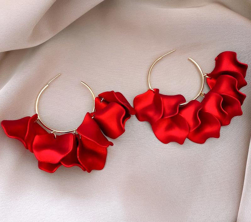 DINA RED PETAL EARRINGS