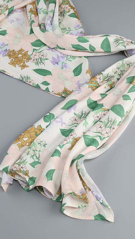 Asymmetrisches Minikleid mit Blumenmuster und schulterfreiem Schnitt