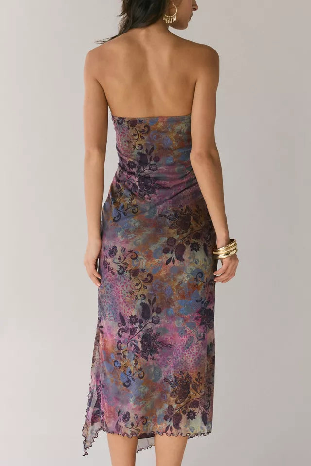AIIZIE MESH STRAPLESS MIDI DRESS - product image