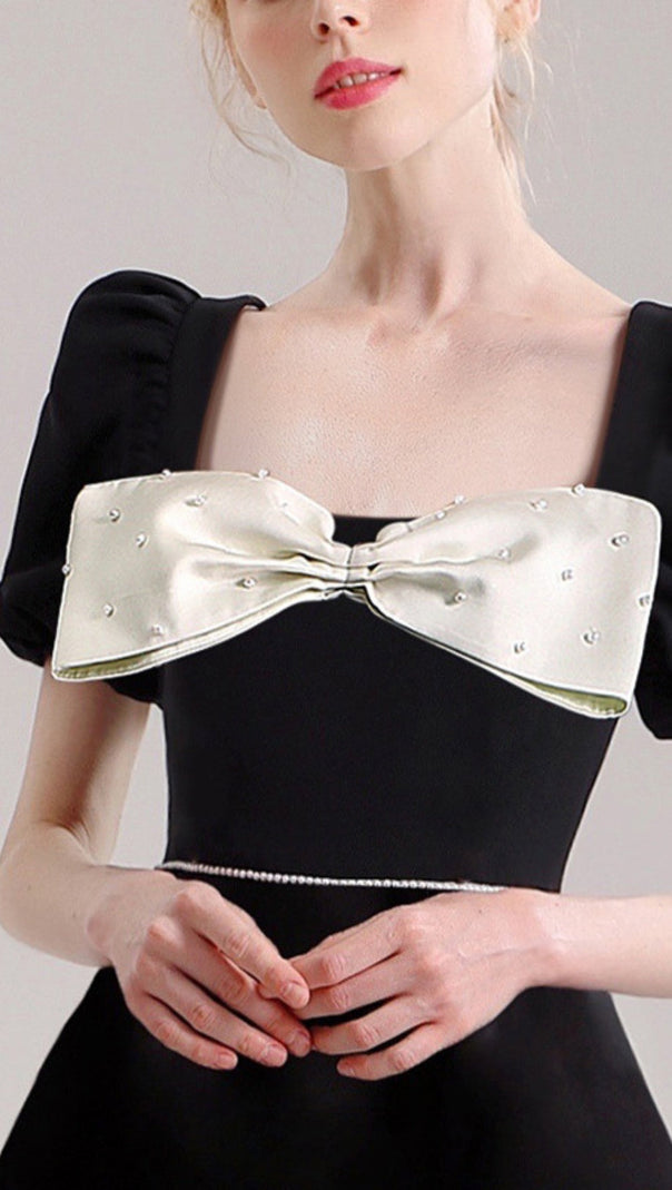 AIIZIE CHEICK BLACK BOW MINI DRESS - product image