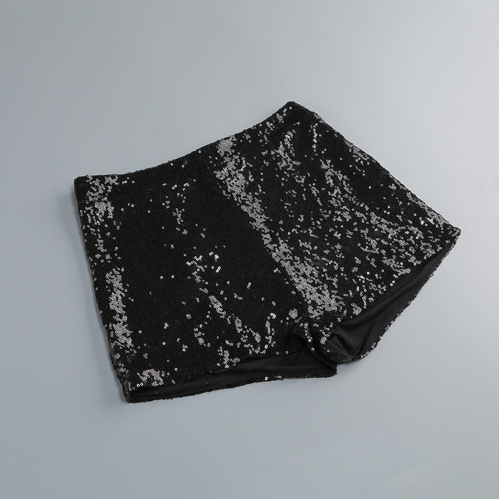 Ashley – Maxikleid mit Paillettenträgern in Schwarz
