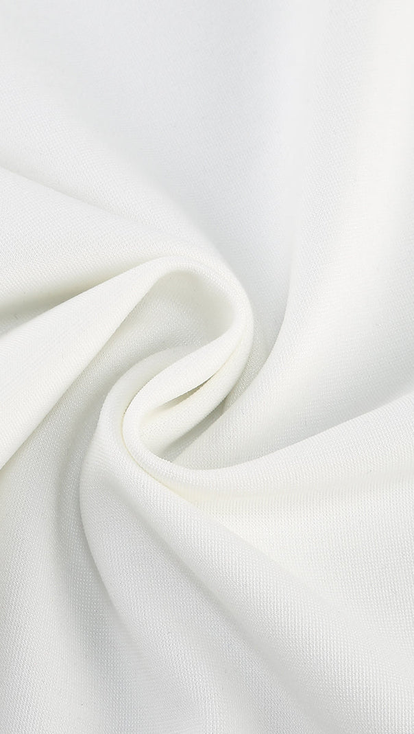 AIIZIE ROSE DETAILS HIGH SUT MAXI DRESS IN GOLD WHITE - product image