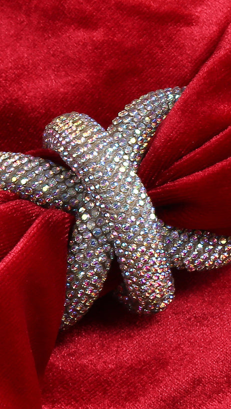 Samt-Caplet-Maxikleid in Rot