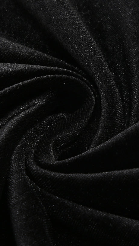 ONE-SHOULDER LONG SLEEVE FLOWER MAXI DRESS BLACK