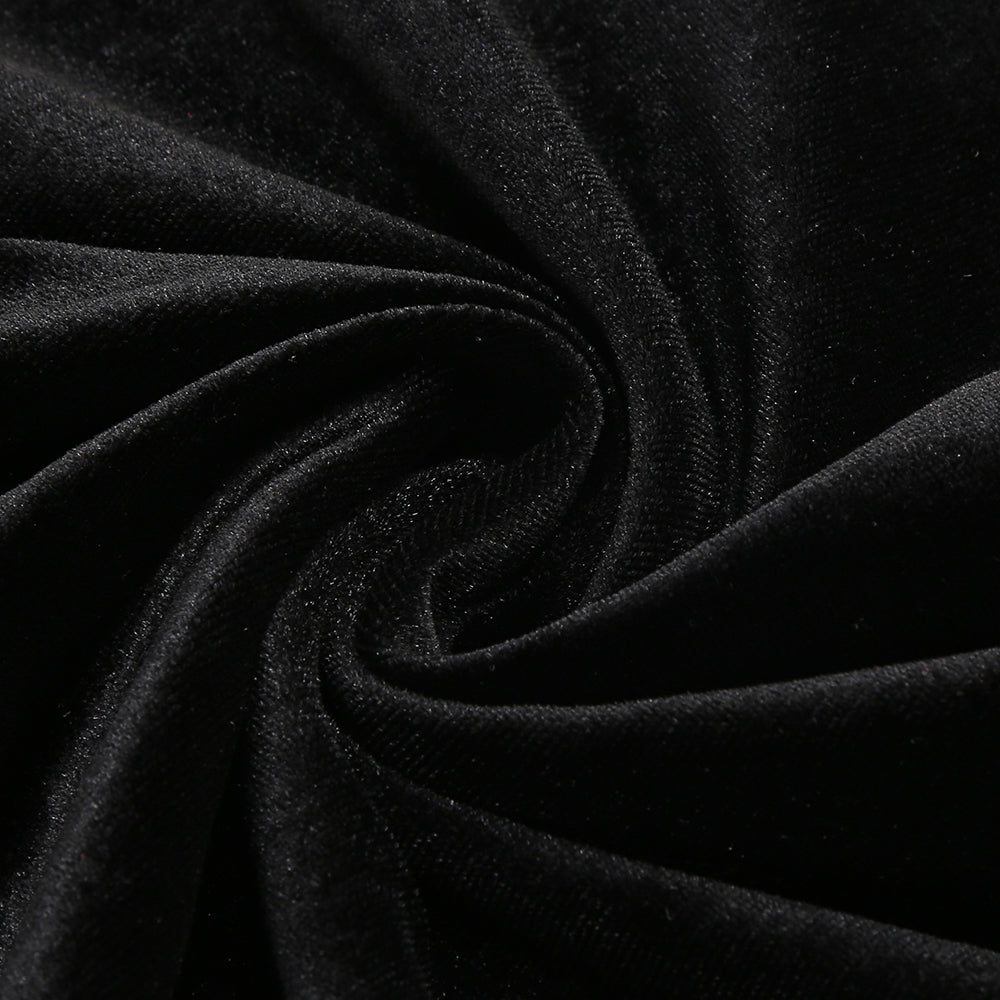 One-Shoulder Langarm Blumen Maxikleid schwarz 