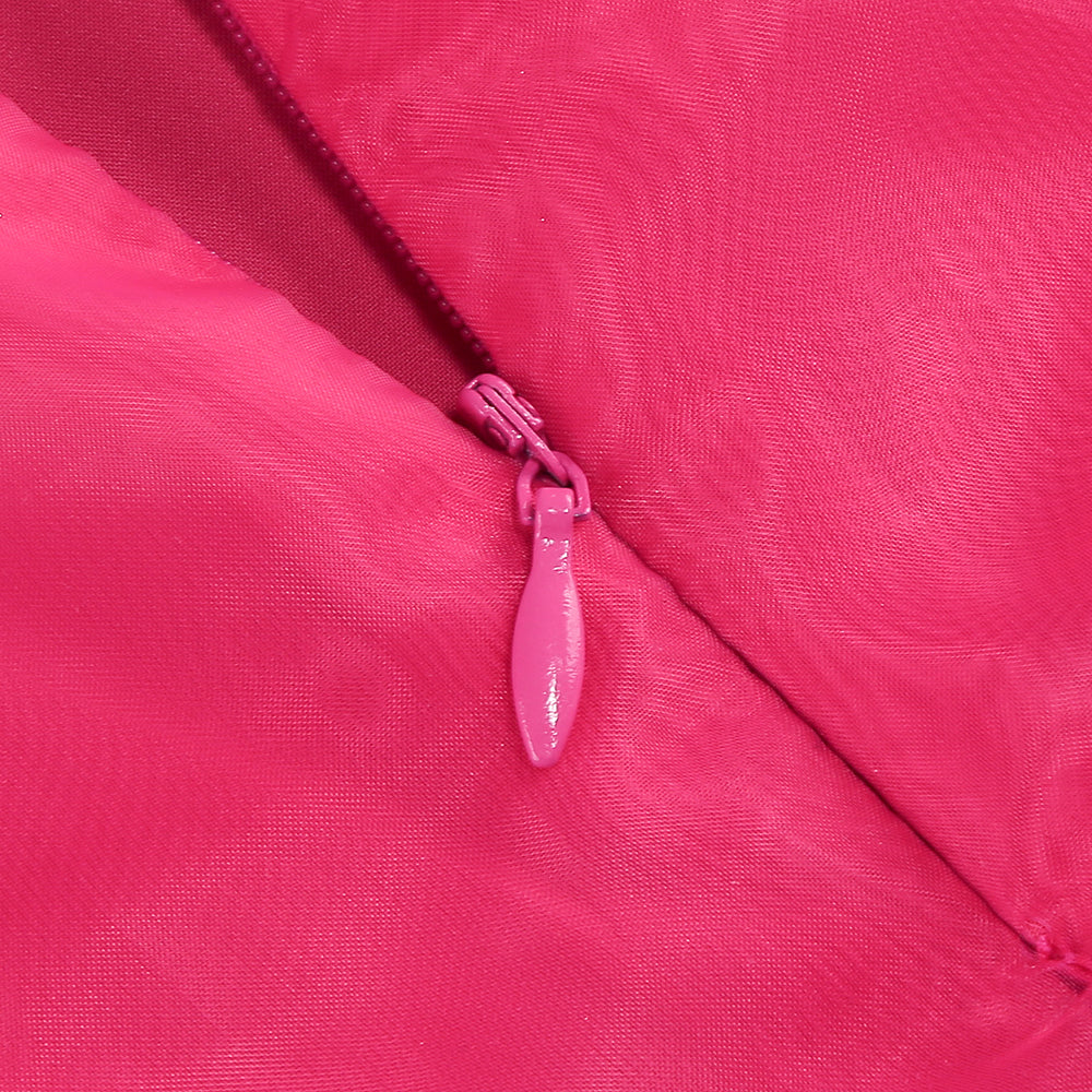 AIIZIE HOT PINK ORGANZA RUFFLED HALTER MINI DRESS - product image
