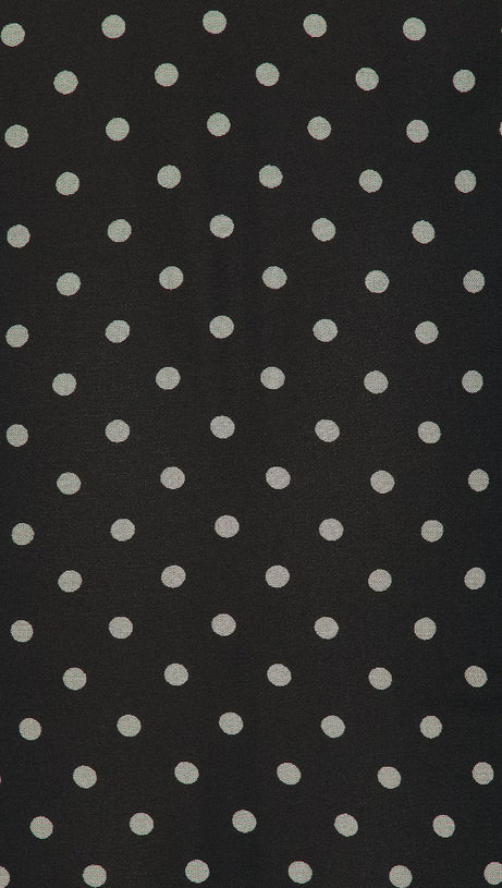 POLKA SILK CHIFFON SLEEVELESS HALTER MINI DRESS IN BLACK