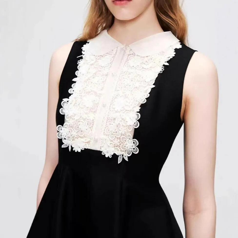 AIIZIE DARAY BLACK LACE SLEEVELESS MINI DRESS - product image