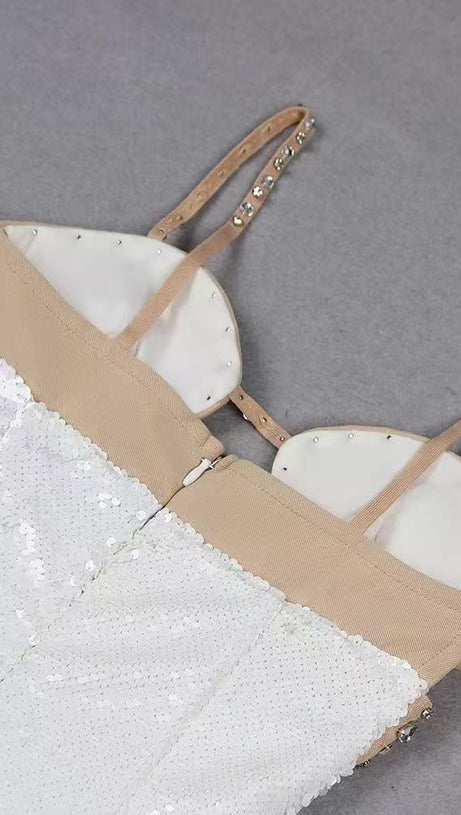 Handbesticktes Paillettenkleid