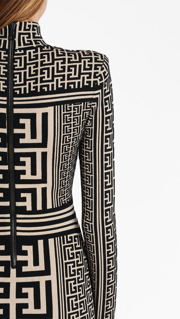 AIIZIE ELIZABETH MONOGRAM JACQUARD KNITTED MINI DRESS - product image