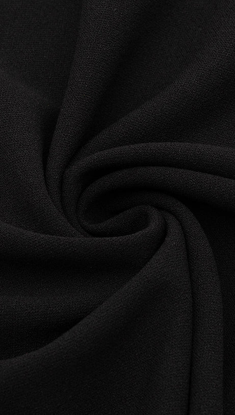 JACQUELINE TULLE SLEEVE BANDAGE MAXI DRESS IN BLACK