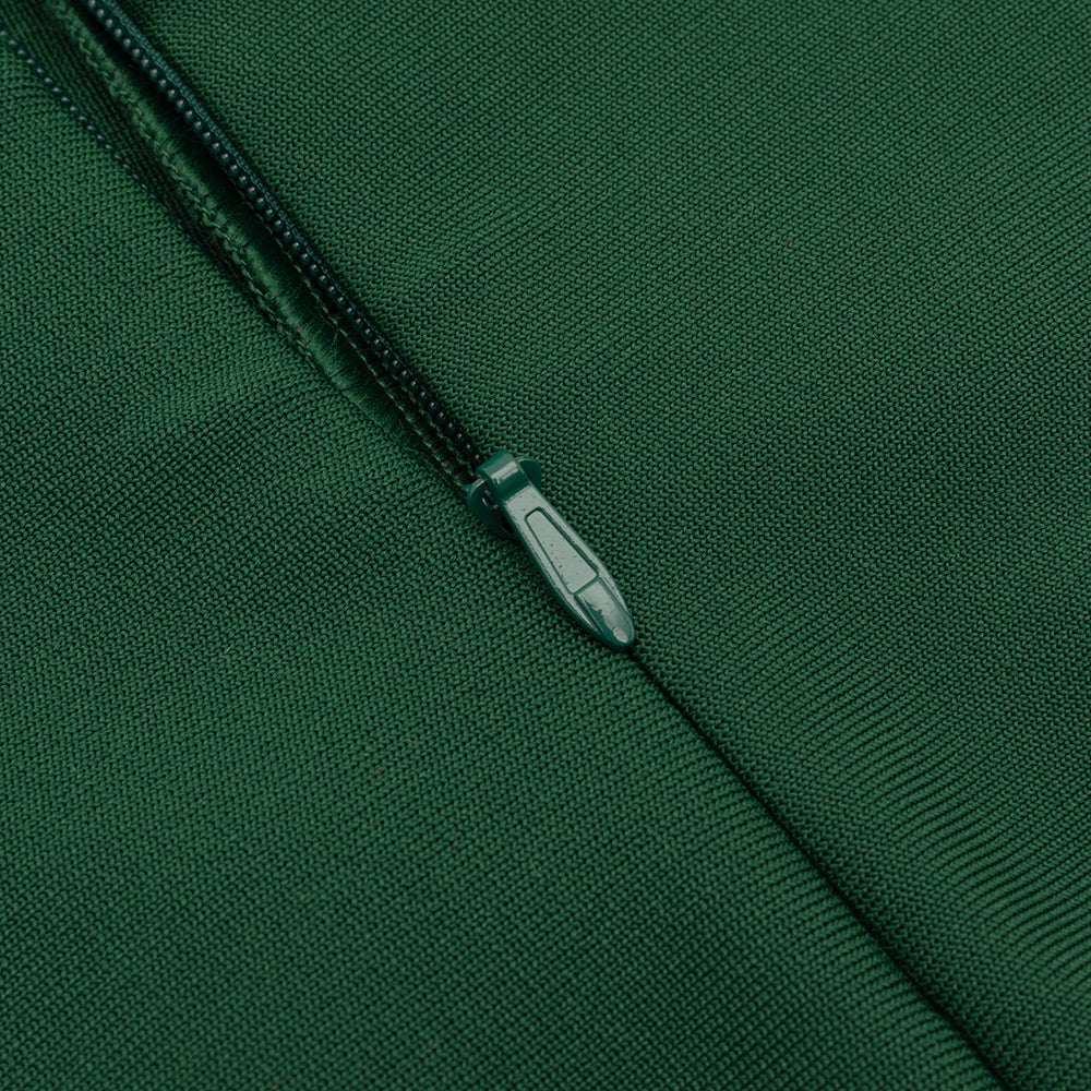 AIIZIE JAMIE GREEN PLEATED SLEEVE TRIM SATIN MAXI DRESS - product image