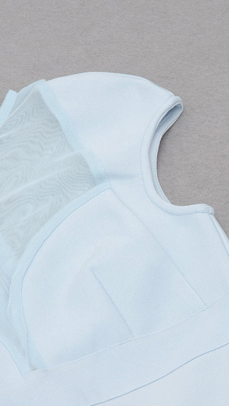 TEXTURED SHEER BUSTIER GOWN