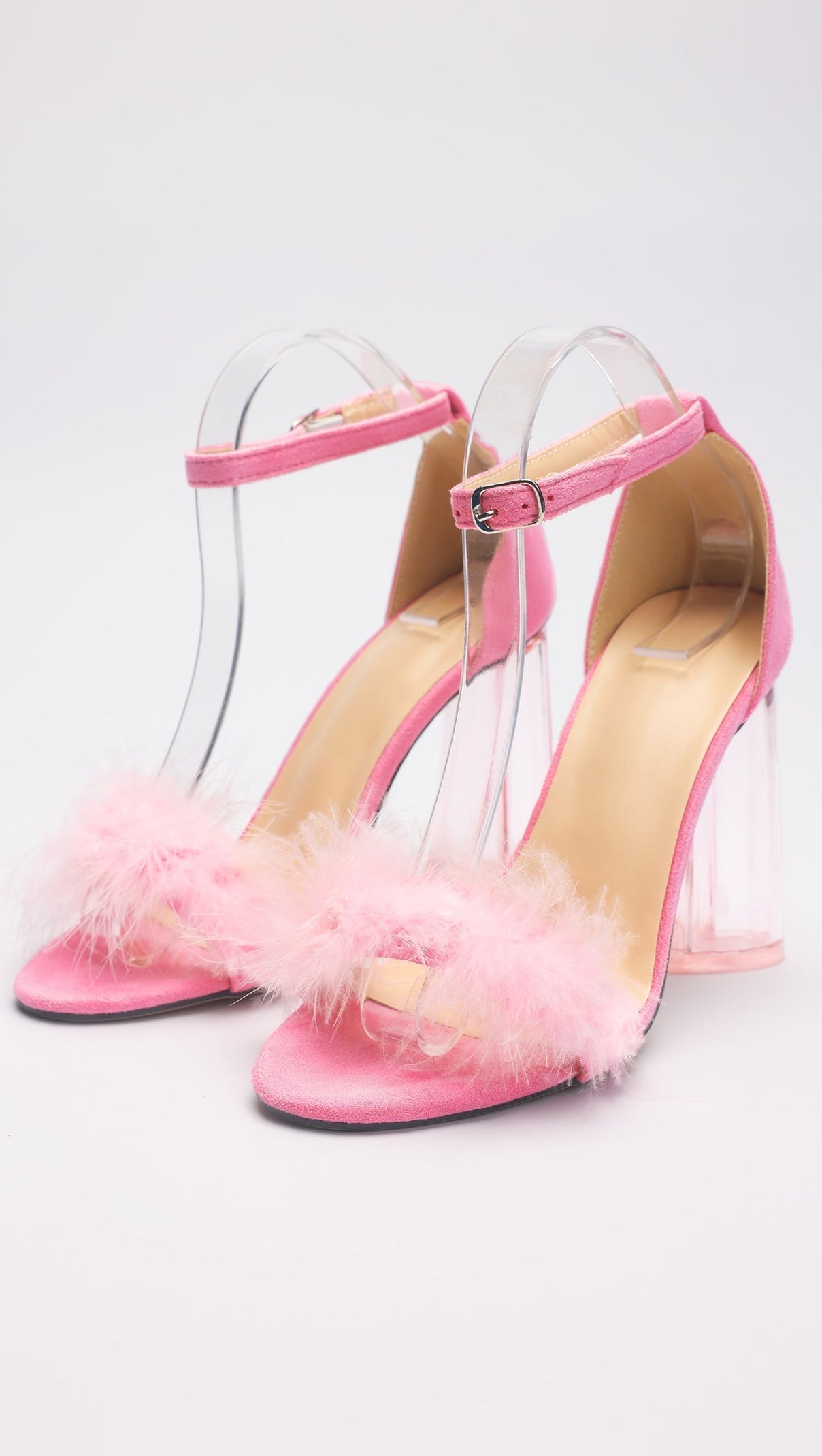 AIIZIE HAIRY HEART-SHAPED CRYSTAL HEELS - product image