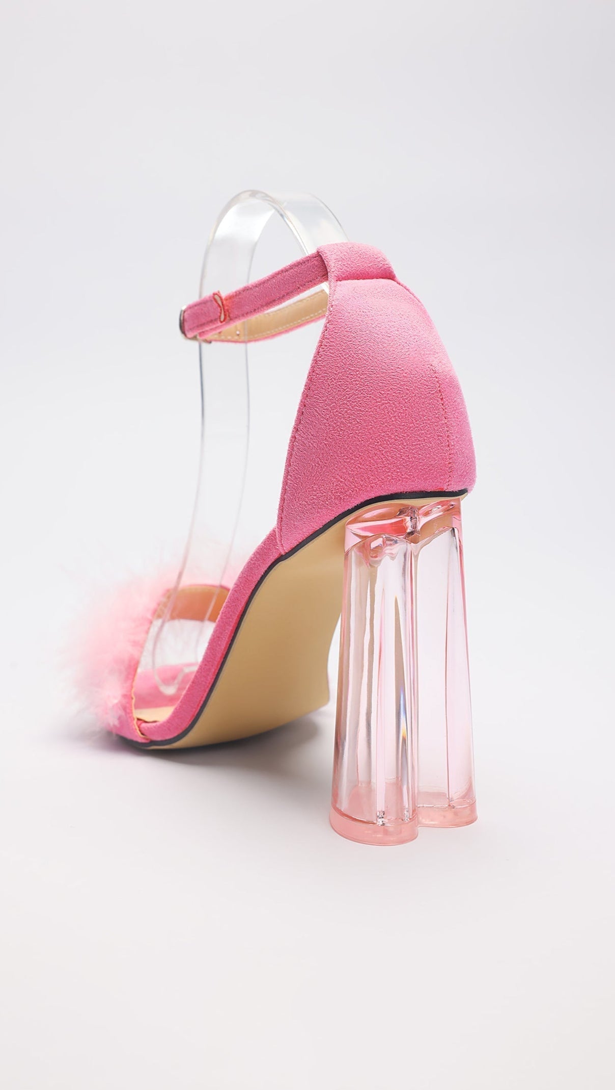 AIIZIE HAIRY HEART-SHAPED CRYSTAL HEELS - product image