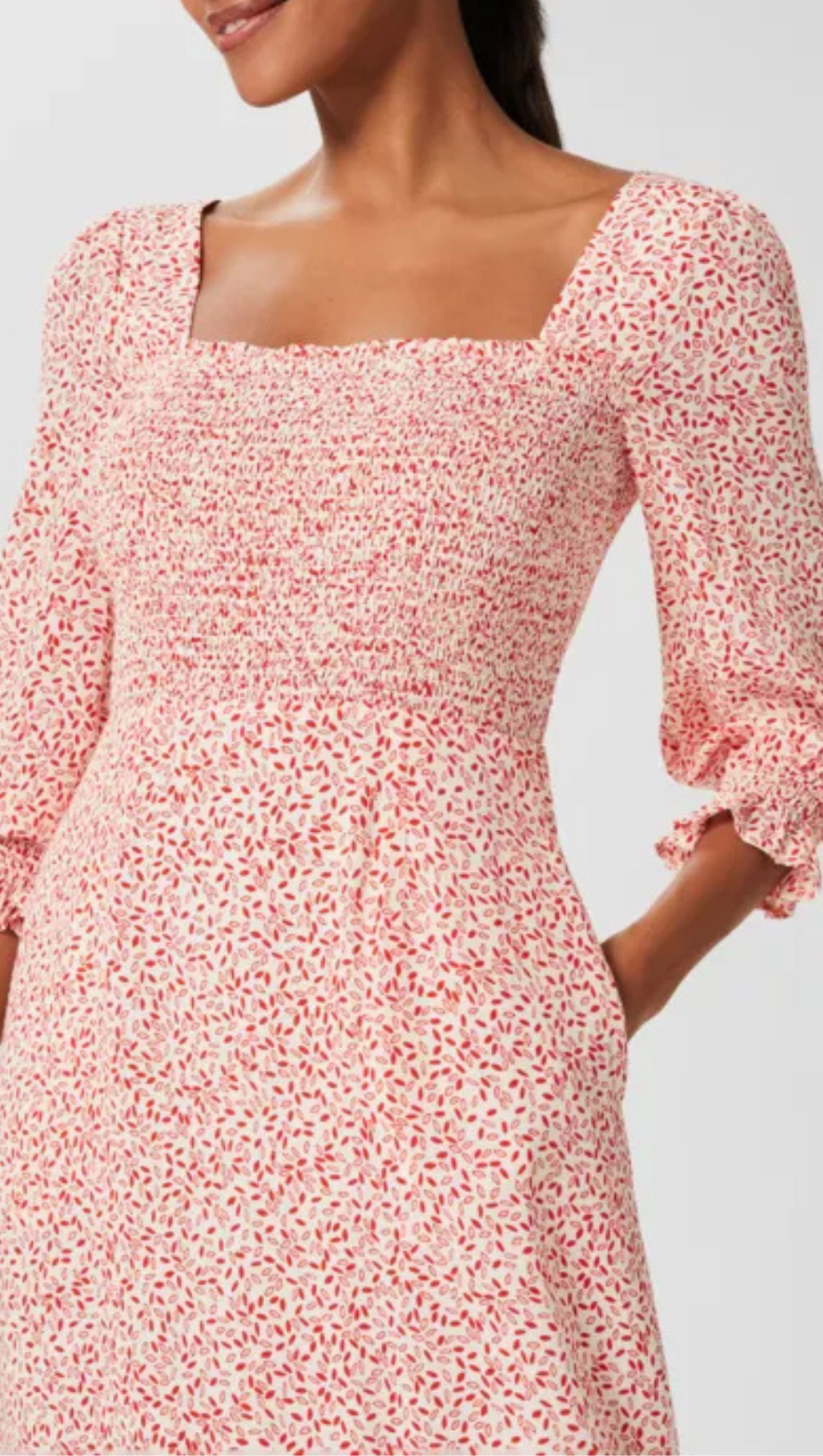 FLORAL LANTERN SLEEVE MIDI DRESS