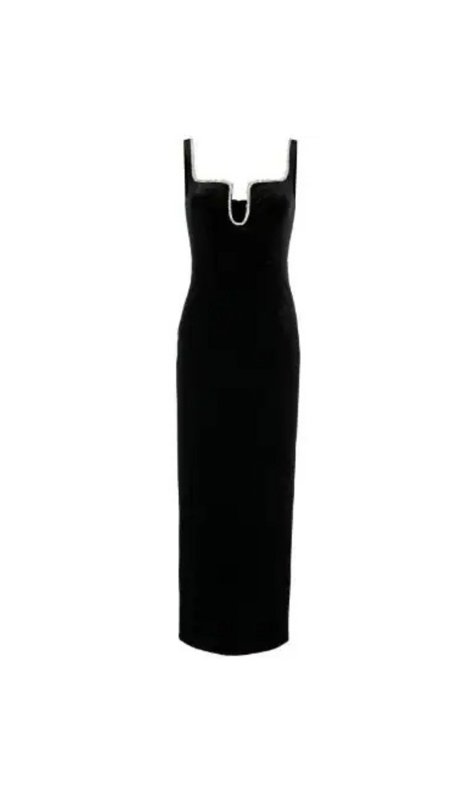SCHWARZES MIDIKLEID AUS SAMT 