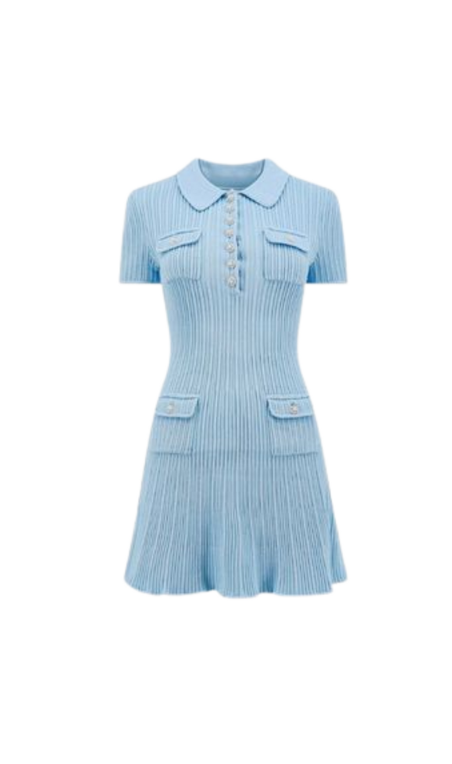 MINI ABITO IN MAGLIA CON PAILLETTES BLU 