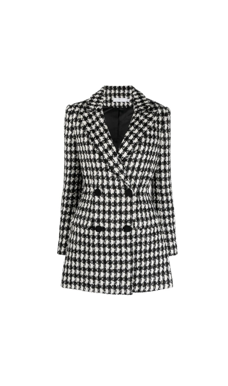 SCHWARZES KARIERTES MINIKLEID AUS BOUCLE 