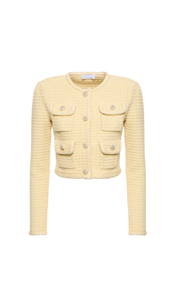 AIIZIE YELLOW TEXTURED KNIT JACKET - product image