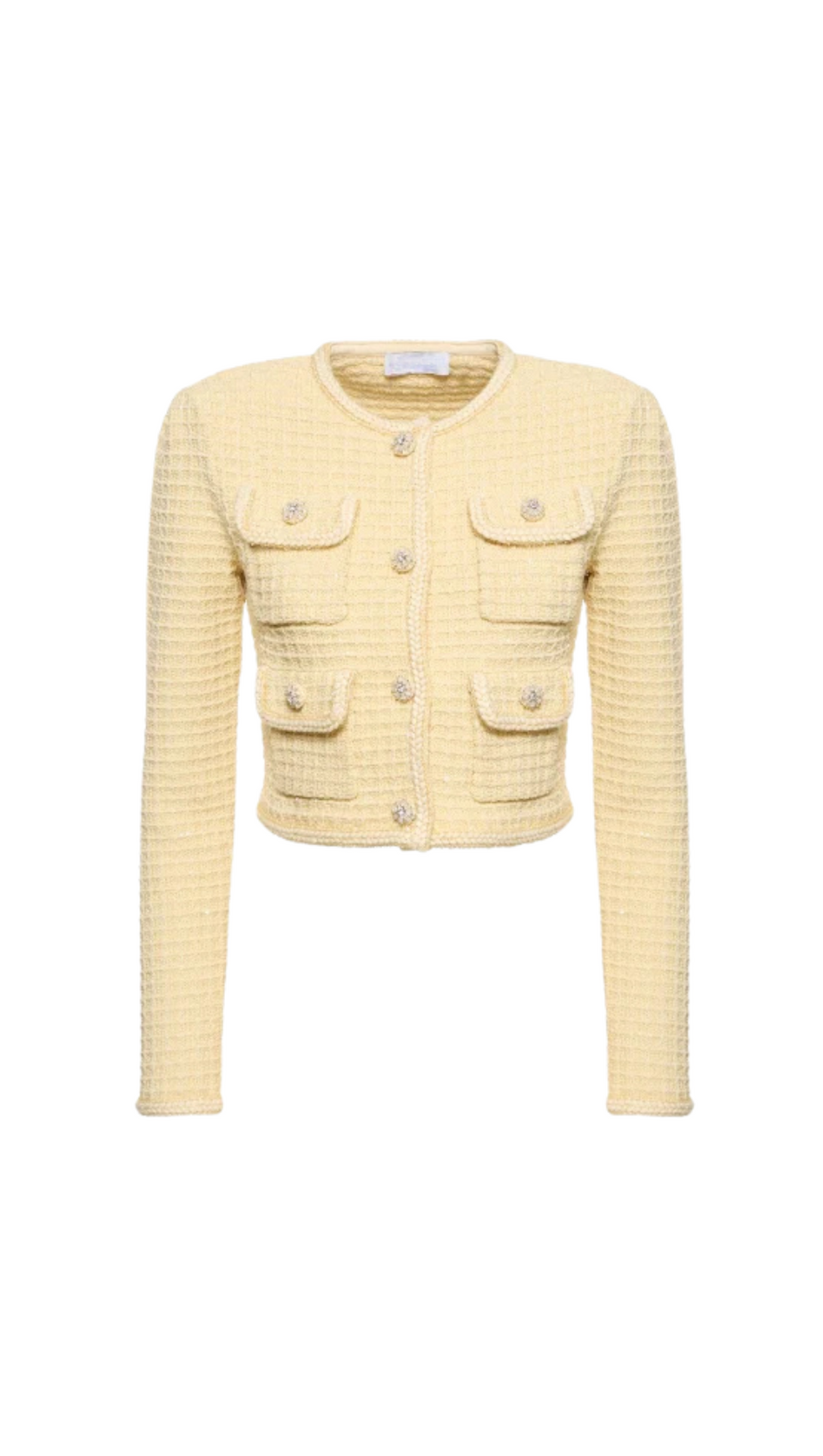 YELLOW TEXTURED KNIT JACKET