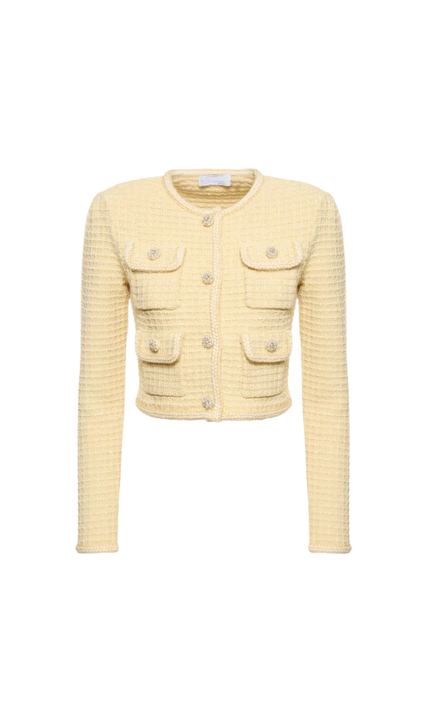 YELLOW TEXTURED KNIT JACKET