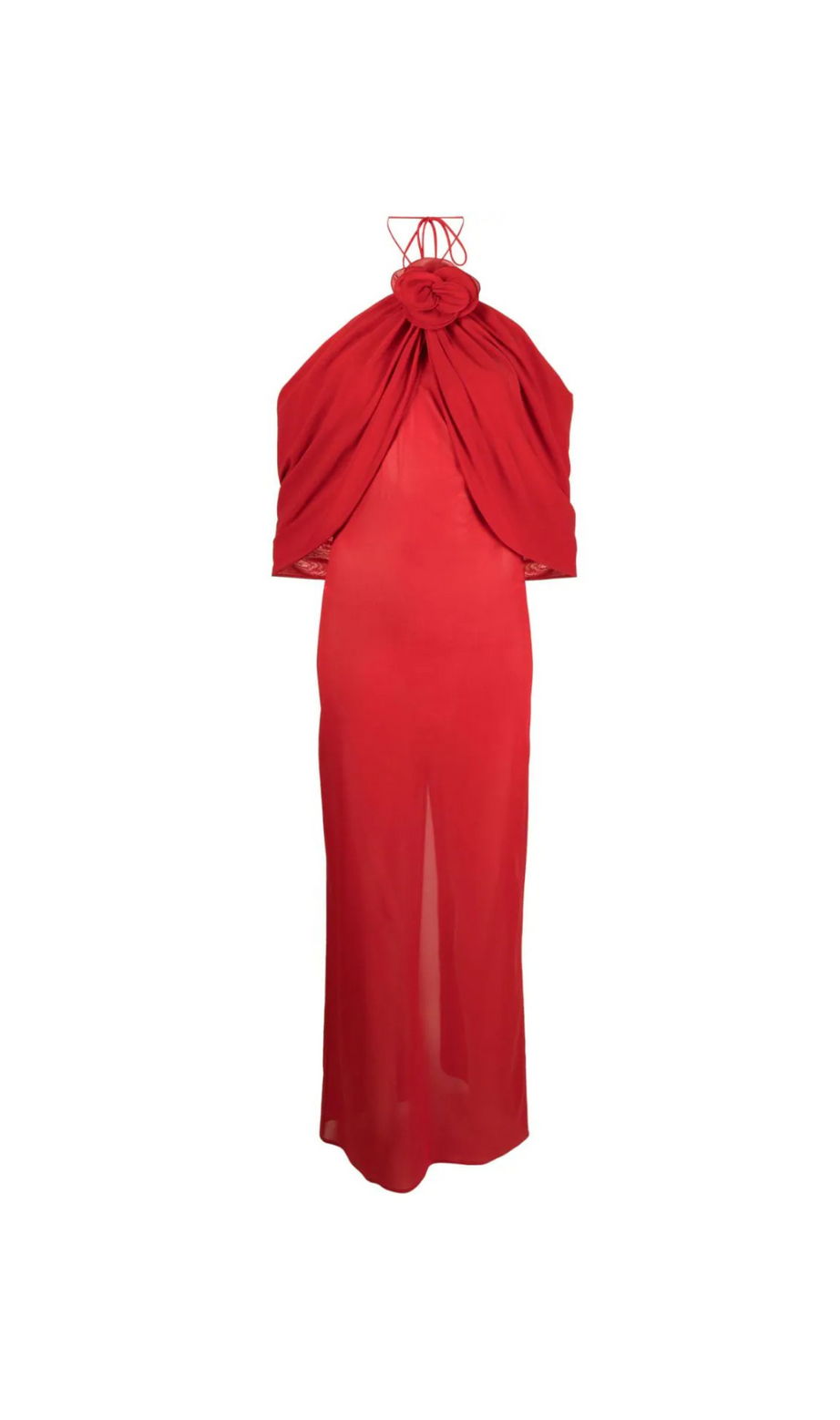 KLEID AUS SEIDENMISCHUNG MIT BLUMENAPPLIKATION