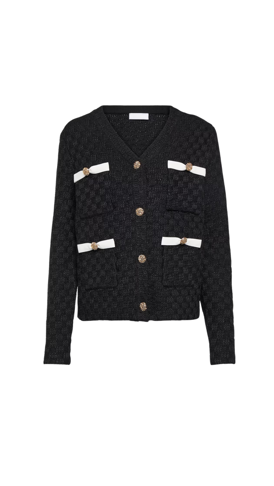 BLACK WEAVE CARDIGAN