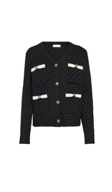 BLACK WEAVE CARDIGAN