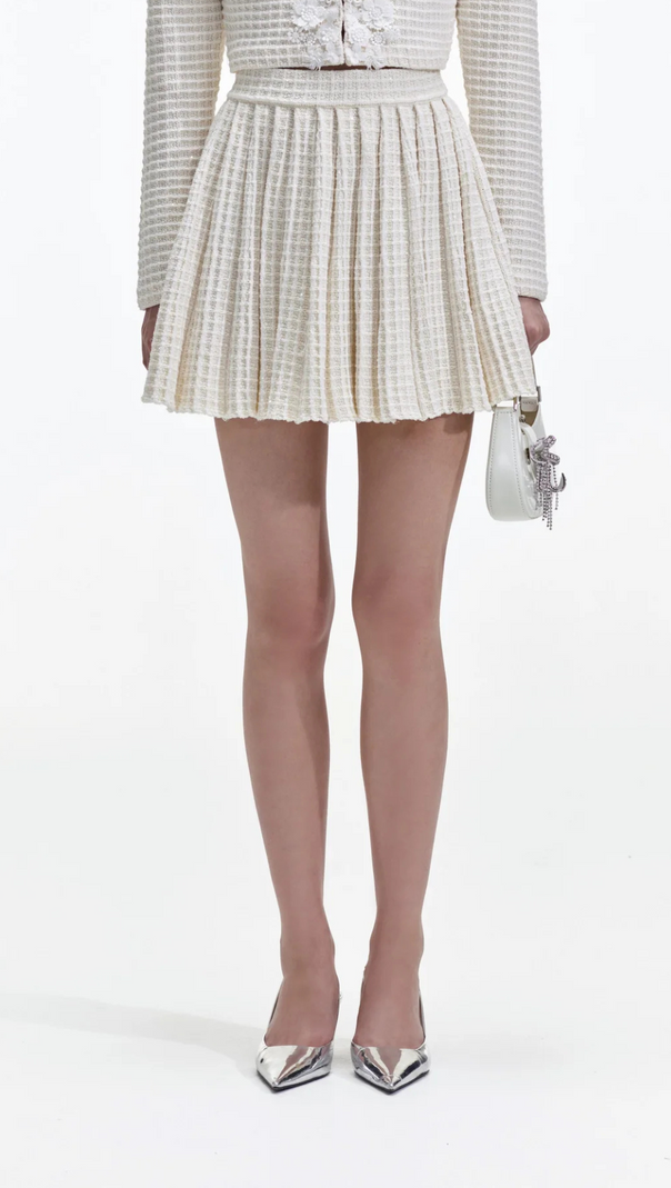 AIIZIE CREAM KNITTED MINI SKIRT - product image