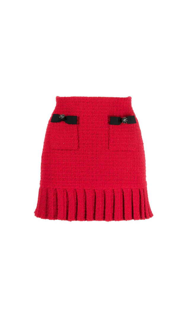 AIIZIE RED KNIT MINI SKIRT - product image