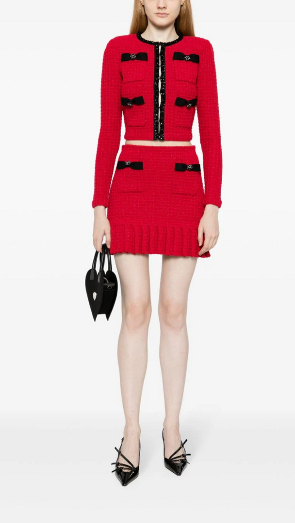 AIIZIE RED KNIT MINI SKIRT - product image