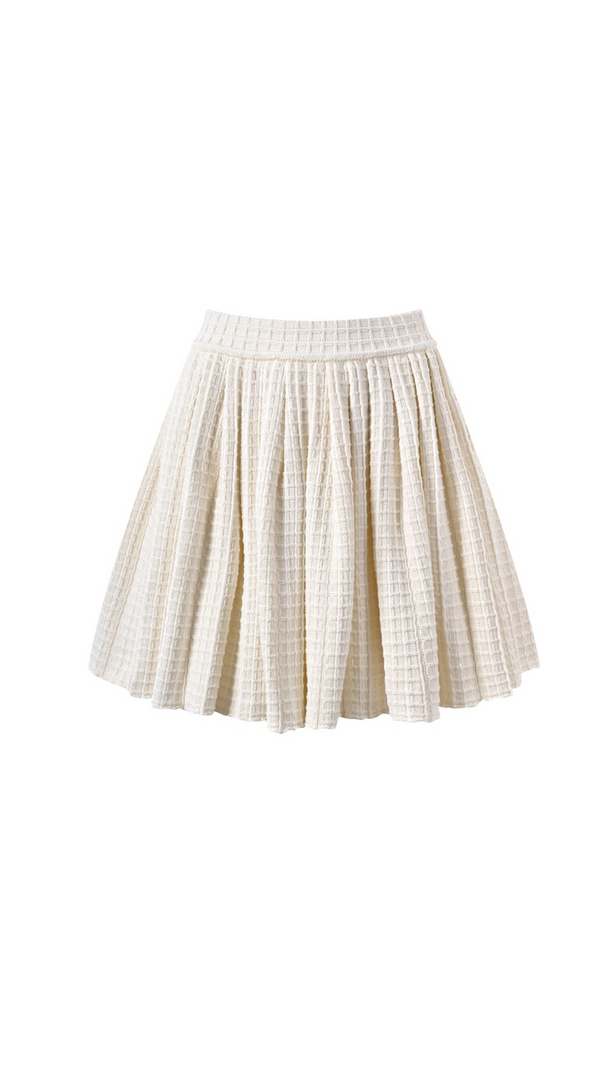 AIIZIE CREAM KNITTED MINI SKIRT - product image