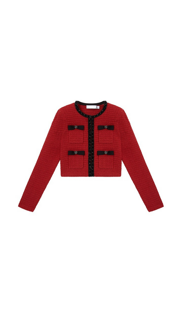 AIIZIE RED KNIT CARDIGAN - product image