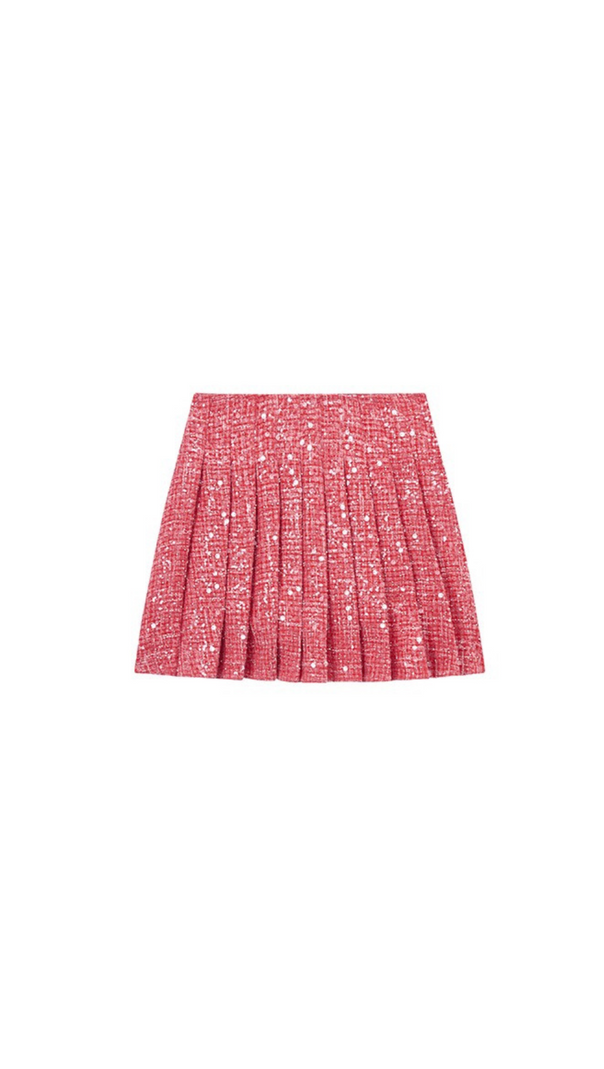 AIIZIE RED BOUCLE MINI SKIRT - product image